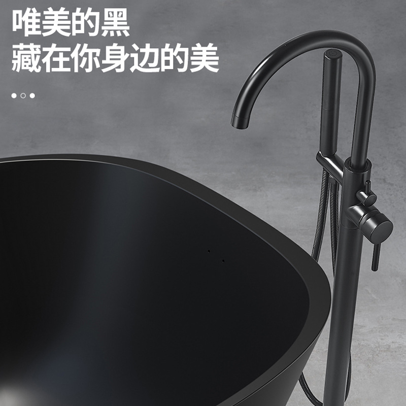 Todo el cobre negro frío y caliente piso bañera de grifo lateral vertical barril vertical cuenca pared fábrica de conexión al por mayor