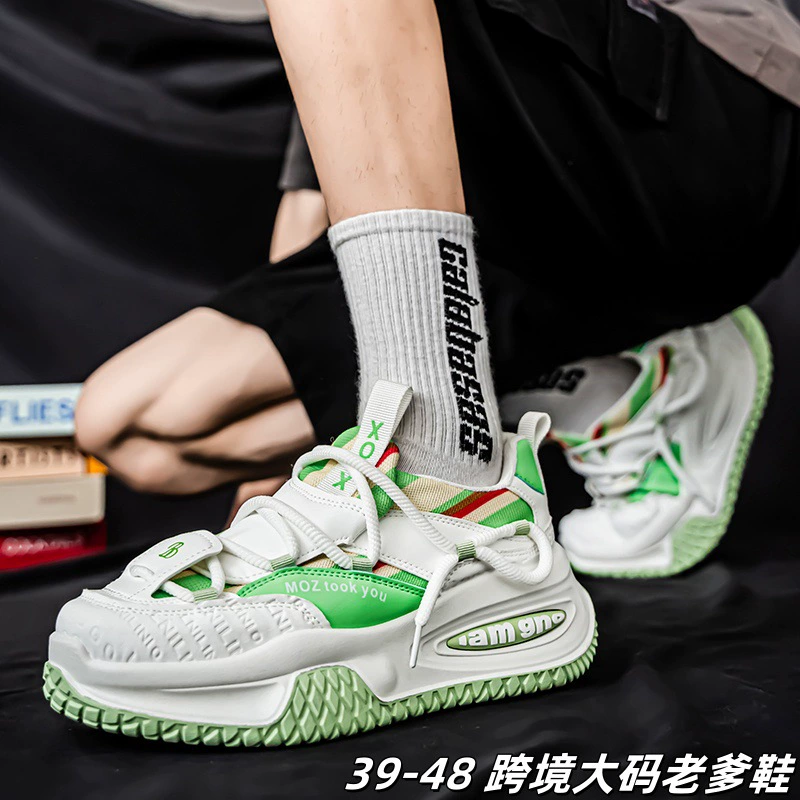 Обувь папы с толстой подошвой 2025 новая обувь большого размера мужская повседневная обувь молодежная повседневная обувь кроссовки от имени волос