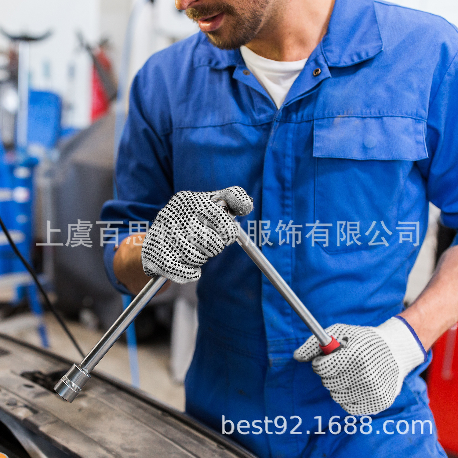 7针涤棉劳保工作手套双面点PVC防滑耐磨户外搬运手部防护厂家定制