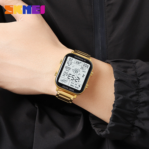 Momentum multi-function pedometer calorie square electronic watch for men and women, student youth sports astronaut watch