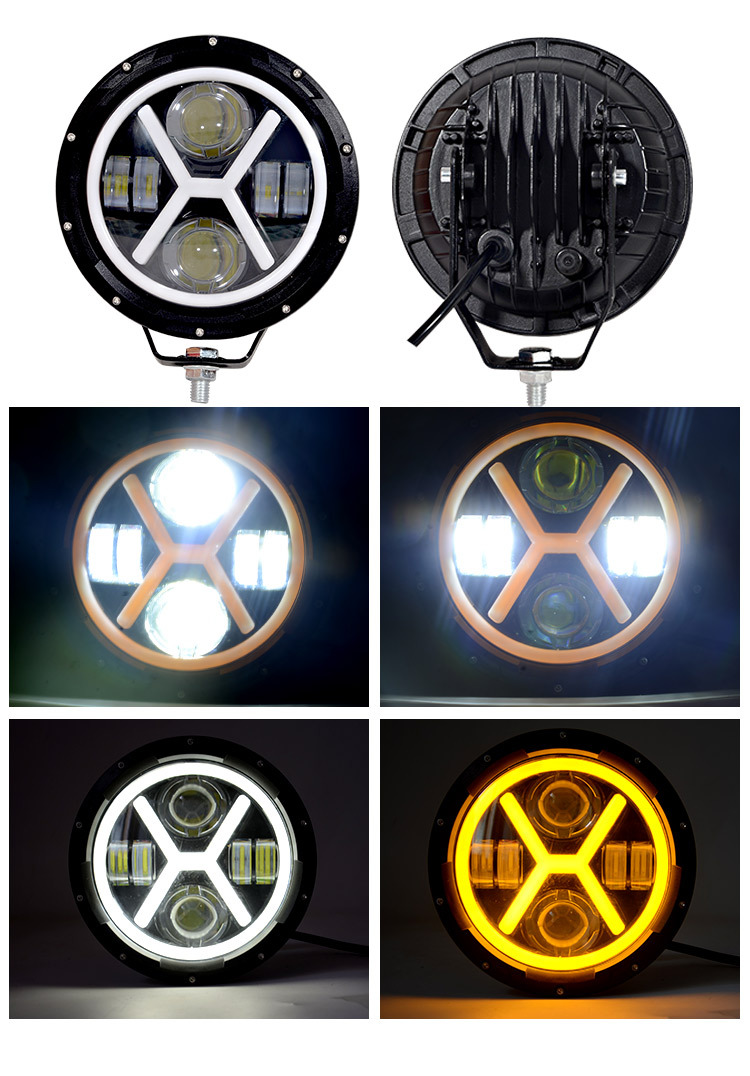 New 9inch Euro Truck Modified Light High-Power High-Brightness Work Light Driving Light Marine Searchlight Universal Model