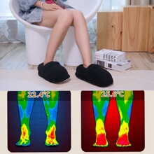 USB充电加热棉鞋智能居家发热保暖男女拖鞋室内暖脚宝跨境电暖鞋