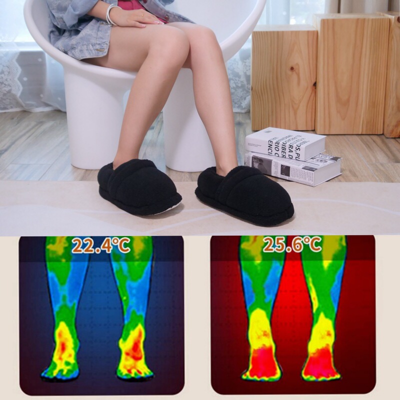 USB Rechargeable Heated Cotton Shoes, Smart Home Heating and Warm Slippers for Men and Women, Indoor Foot Warmers, Cross-Border Electric Heating Shoes