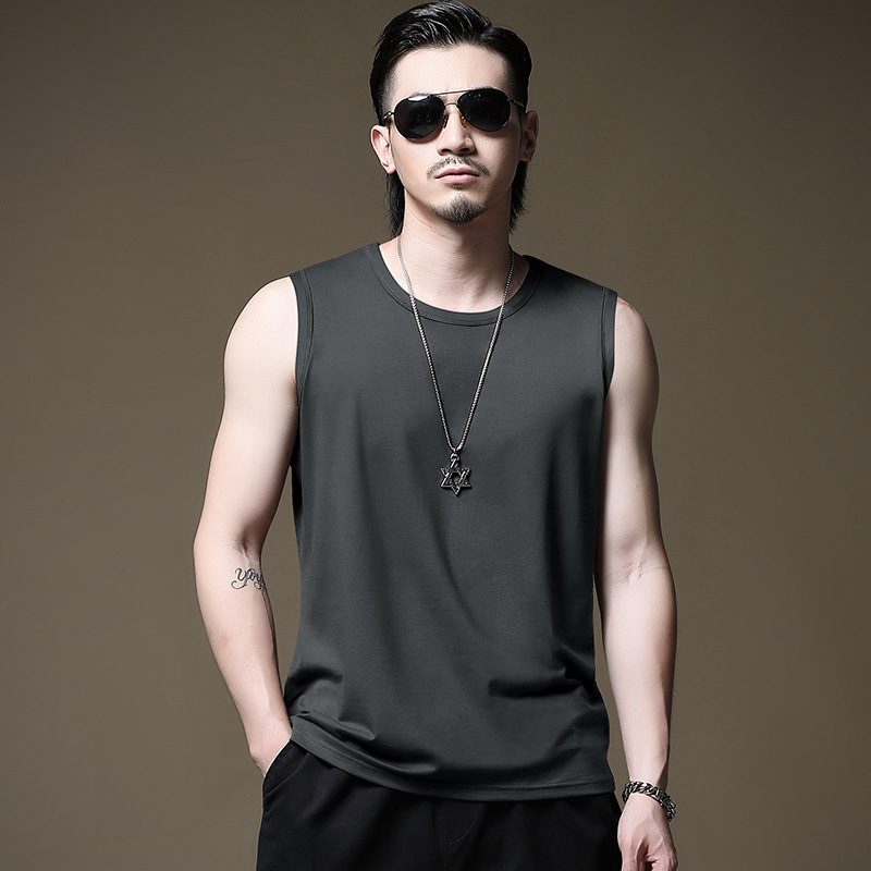 Ice Silk modal vest Men's Fitness Sports Basketball fashion brand loose summer sleeveless T-shirt undershirt men's fashion Ice Silk modal vest Men's Fitness Sports Basketball fashion brand loose summer sleeveless T-shirt undershirt men's fashion