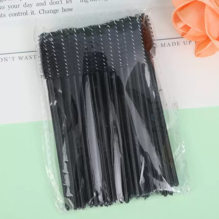 Eyelash Spoolie Brushes, Disposable Lash Brushes, Assorted Colors, Pack (50 pcs)