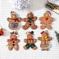 クリスマス樹脂姜パイ人小ペンダントクリスマスツリー装飾ペンダント姜パイ人装飾クリスマス装飾品卸売り