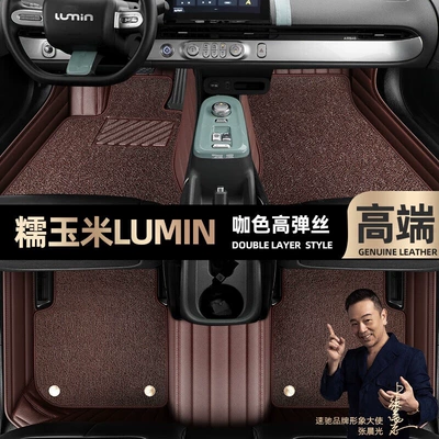 Ayaqaltılar (Kovriklər) Lumin, Easy to Clean, Odor-Free - take-a-photo-of-the-car-model-year-and-leave-a-message-coffee-color-leather-coffee-color-high-elastic-silk-double-layer-model