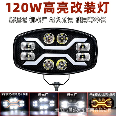 New 9inch Euro Truck Modified Light High-Power High-Brightness Work Light Driving Light Marine Searchlight Universal Model (Other lights) - 9inch-square-meters