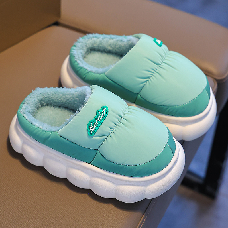 2024 nuevos zapatos de tacones de invierno para niños, niños y niñas, zapatillas de algodón cálidas y impermeables para bebés fuera de casa