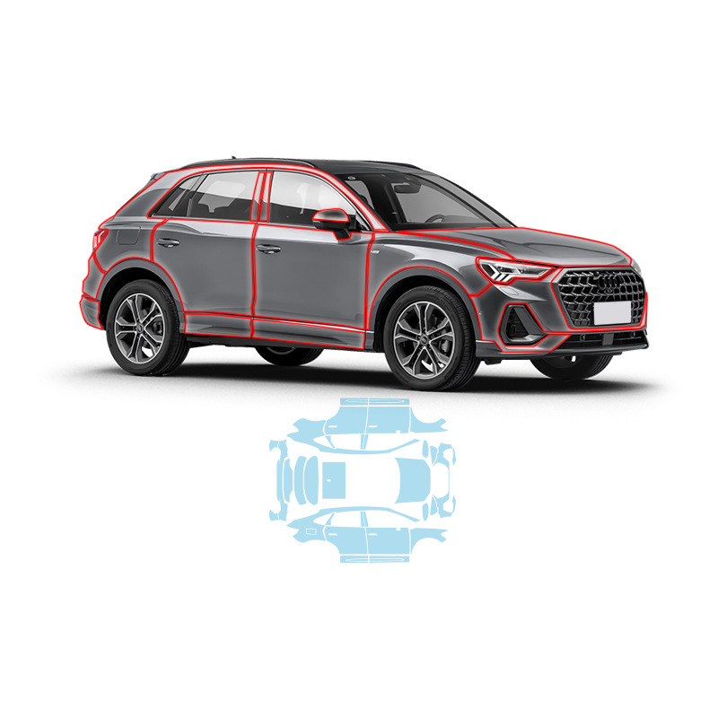 19-24 Audi Q3 máquina cortada TPU película de revestimiento de automóvil invisible película transparente película de pintura especial película protectora especial para automóviles