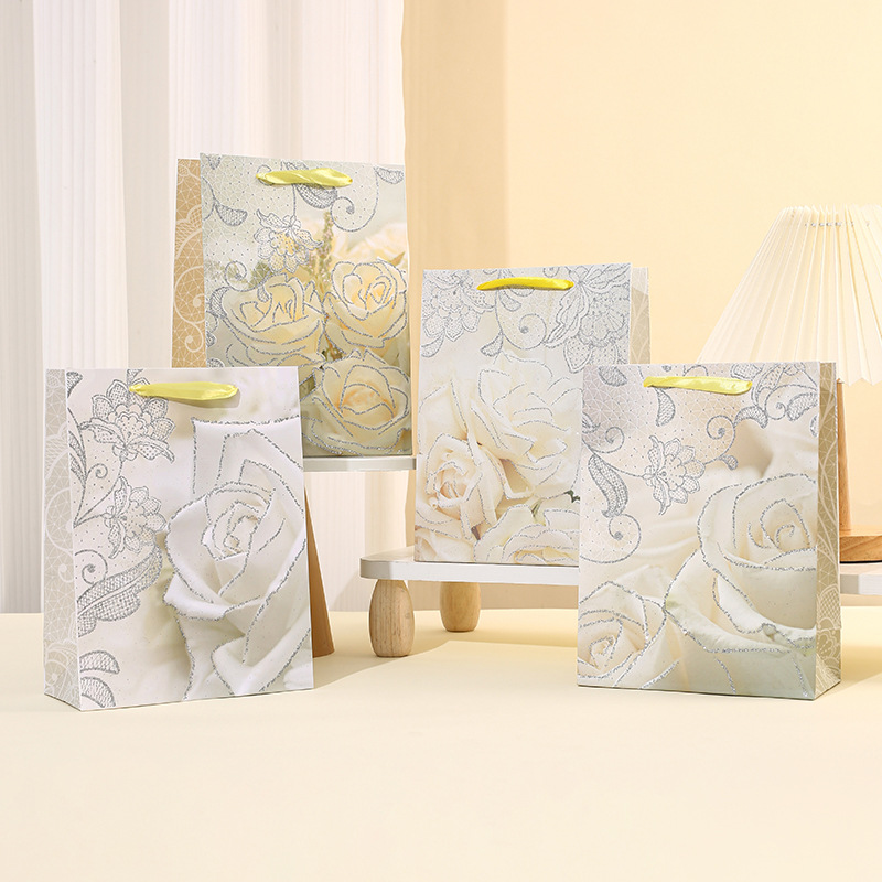 简约清新花卉礼品袋生日节日送礼用手提袋新款伴手礼袋