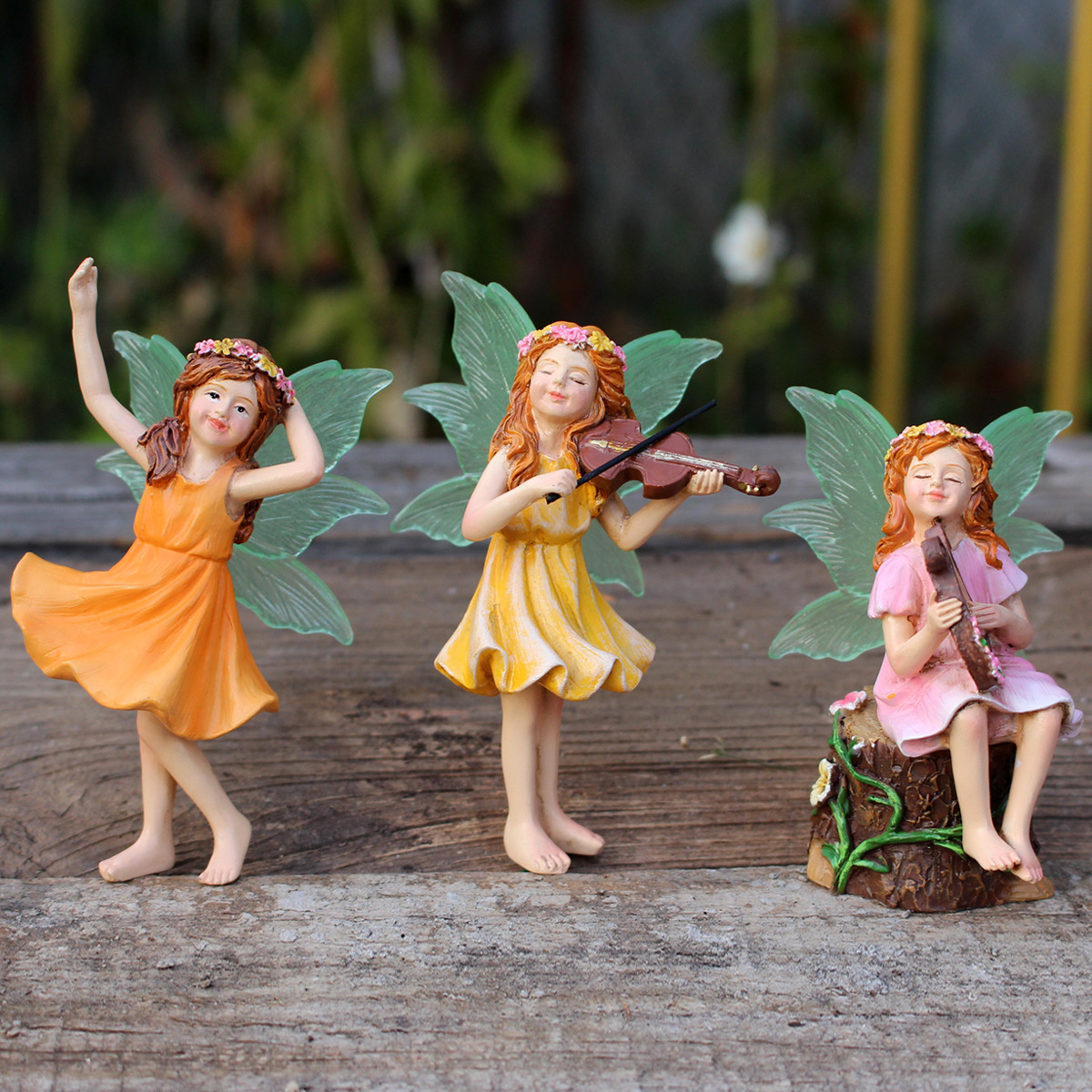 Outdoor Garden Flower Fairy Plug-in Resin Decoration Outdoor Yard Villa Homestay Courtyard Balcony Layout Flower Fairy