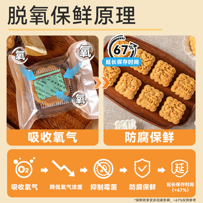 智能型食品级脱氧剂防潮干燥月饼包装袋蛋黄酥专用烘焙防腐50型30|undefined