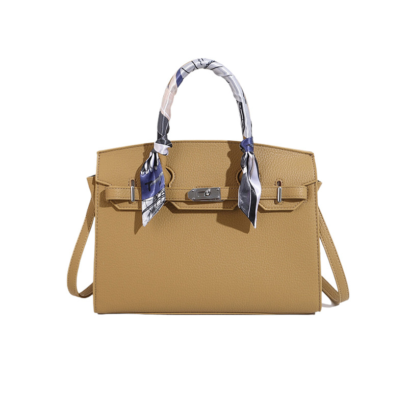 Bolso transfronterizo 2024 nueva tendencia de gran capacidad popular bolso platino patrón de lichi temperamento mensajero bolso femenino