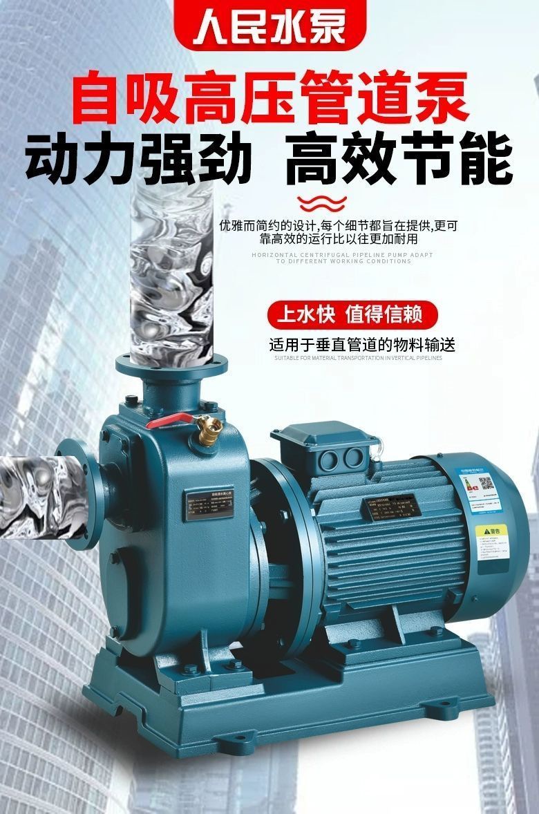 Bz Self-Priming Pump Zw Non-Clogging Sewage Pump Horizontal Pipeline Centrifugal Pump Large Flow Booster 380V Three-Phase Sewage Pump