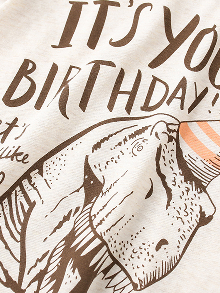 Camiseta para niños Verano de manga corta para niños Ropa infantil europea y americana nuevas letras de verano Camisa de algodón de dinosaurio Top moda