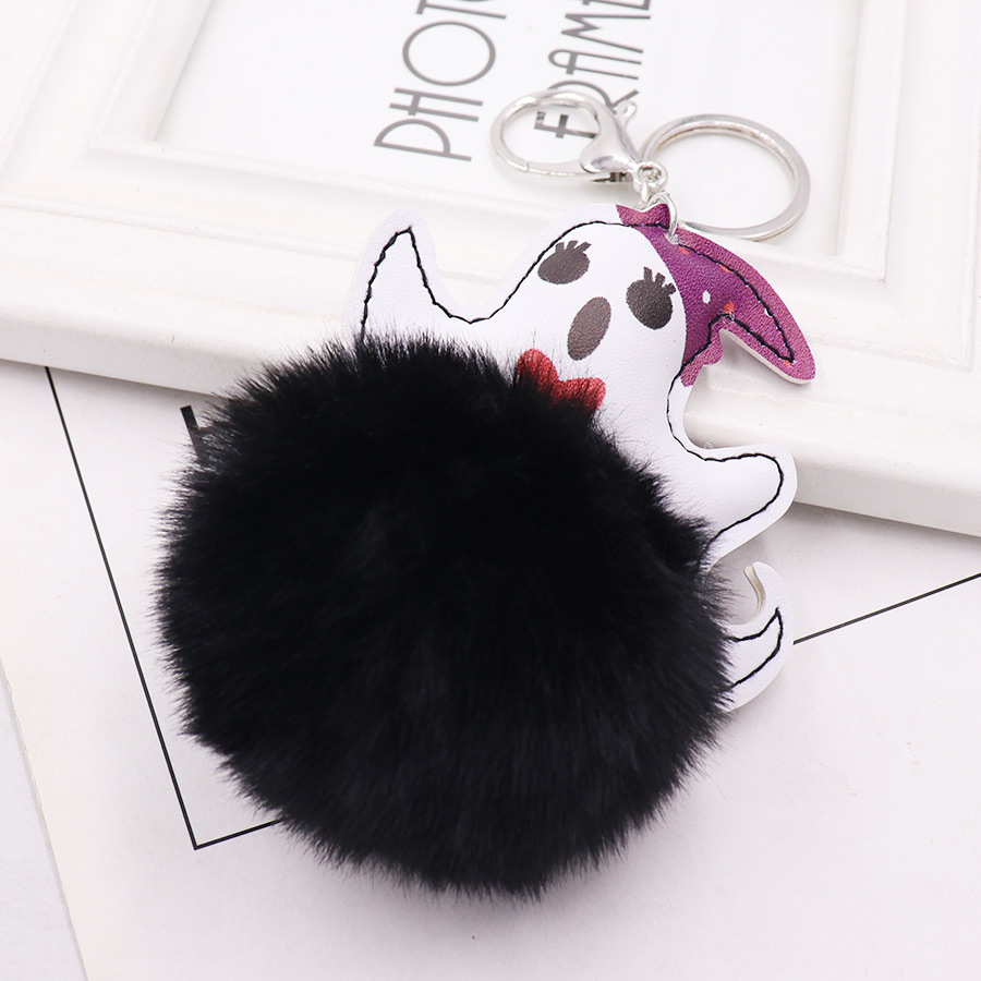 Llavero Colgante de Fantasma de Halloween de Felpa con Bola de Pelo para Bolsas