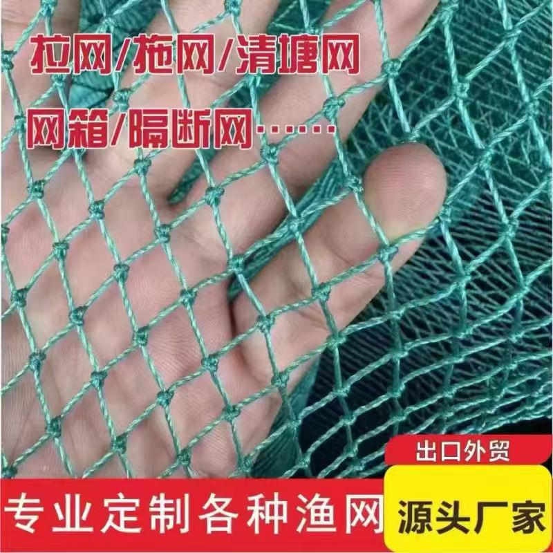 渔网养殖网鸡网防鸟网爬藤网拉网网片渔网布网箱抬网鱼塘清塘围网