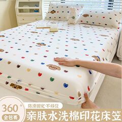 ボックスシーツ シングルピース ベッドカバー ベッドカバー サマーシモンズマットレス ウォッシュドコットン 防塵保護カバー ベッドシーツ 2025年新スタイル