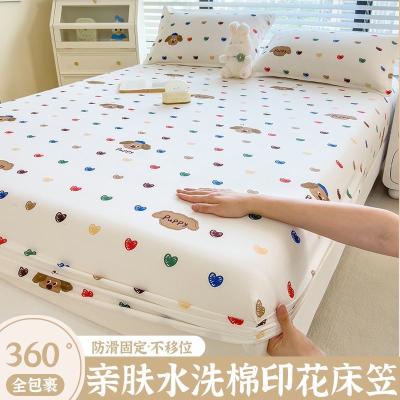 ボックスシーツ シングルピース ベッドカバー ベッドカバー サマーシモンズマットレス ウォッシュドコットン 防塵保護カバー ベッドシーツ 2025年新スタイル|undefined