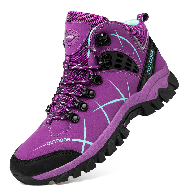 Zapatos de montaña transfronterizos para hombres impermeables, antideslizantes, desgaste, zapatos deportivos al aire libre de otoño y invierno y zapatos de montaña de montaña de montaña de senderismo pareja de tamaño grande