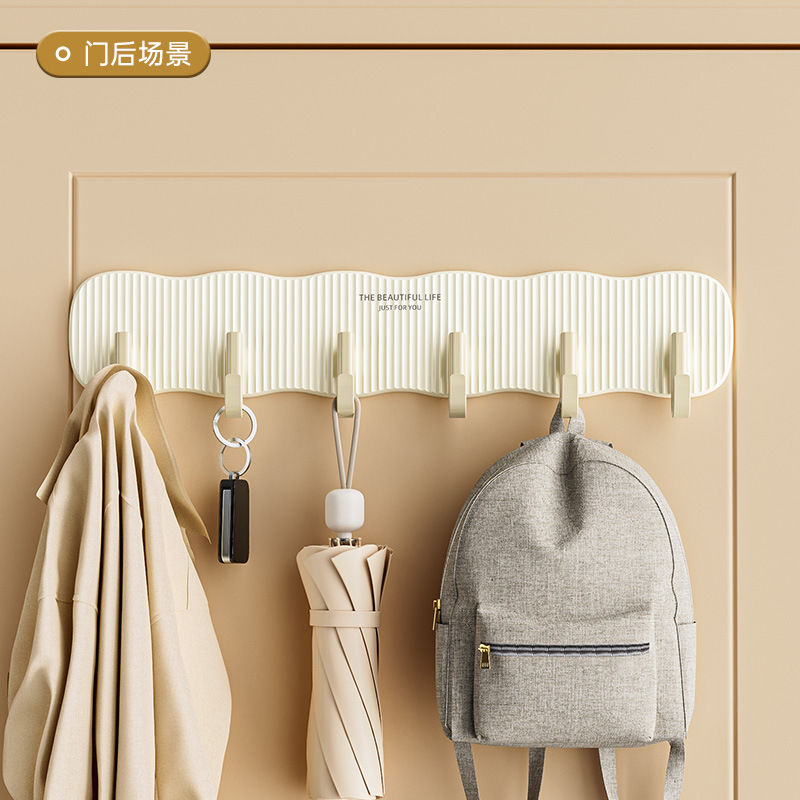 Creamy air continuous hook dormitory powerful glue hook kitchen bathroom bathroom bathroom sticky hooks row without punching hook