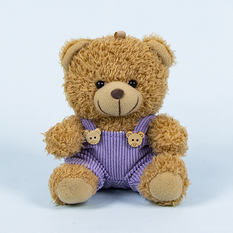 Lindo osito llavero colgante regalo creativo muñecas de peluche vestidas osito de peluche colgante de mochilas escolares para parejas