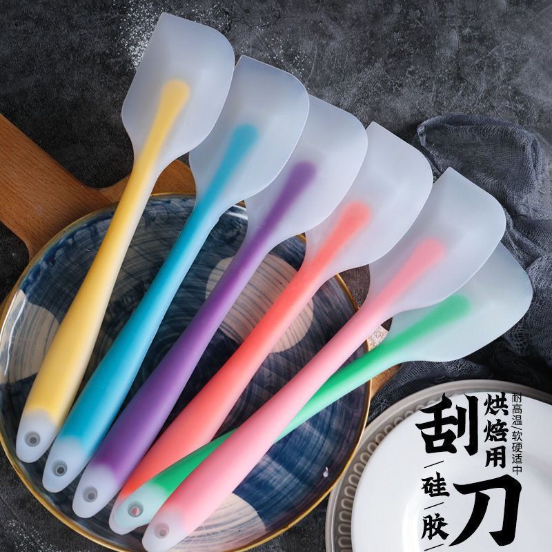 Baking tools: integrated transparent silicone spatula, cake cream spatula, rubber spatula, mixing scraper, available in various sizes