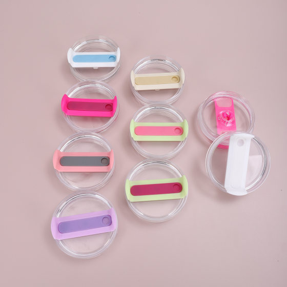 Cross-border 40oz second-generation transparent silicone sheet cover sealed leak-proof car cup cover large capacity straw ice cup accessories