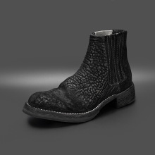 工厂直销 高档缩纹马臀皮切尔西靴手工固特异时尚男靴
