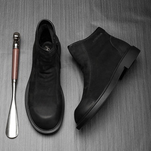 Winter New Chelsea Boots Men's British Style Leather Boots Trend All-match Martin Boots Casual