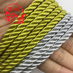 厂家现货礼品手提包装捆绑绳金属丝5MM加粗金银丝线3股包芯扭绳