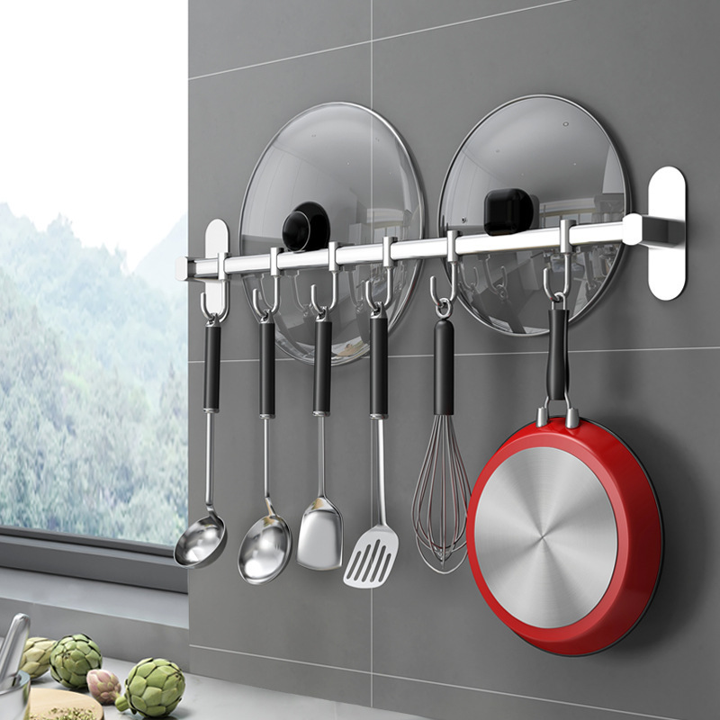 Stainless steel hook punch-free kitchen row hook clothes hat hook kitchen bathroom hardware pendant clothes hook manufacturer