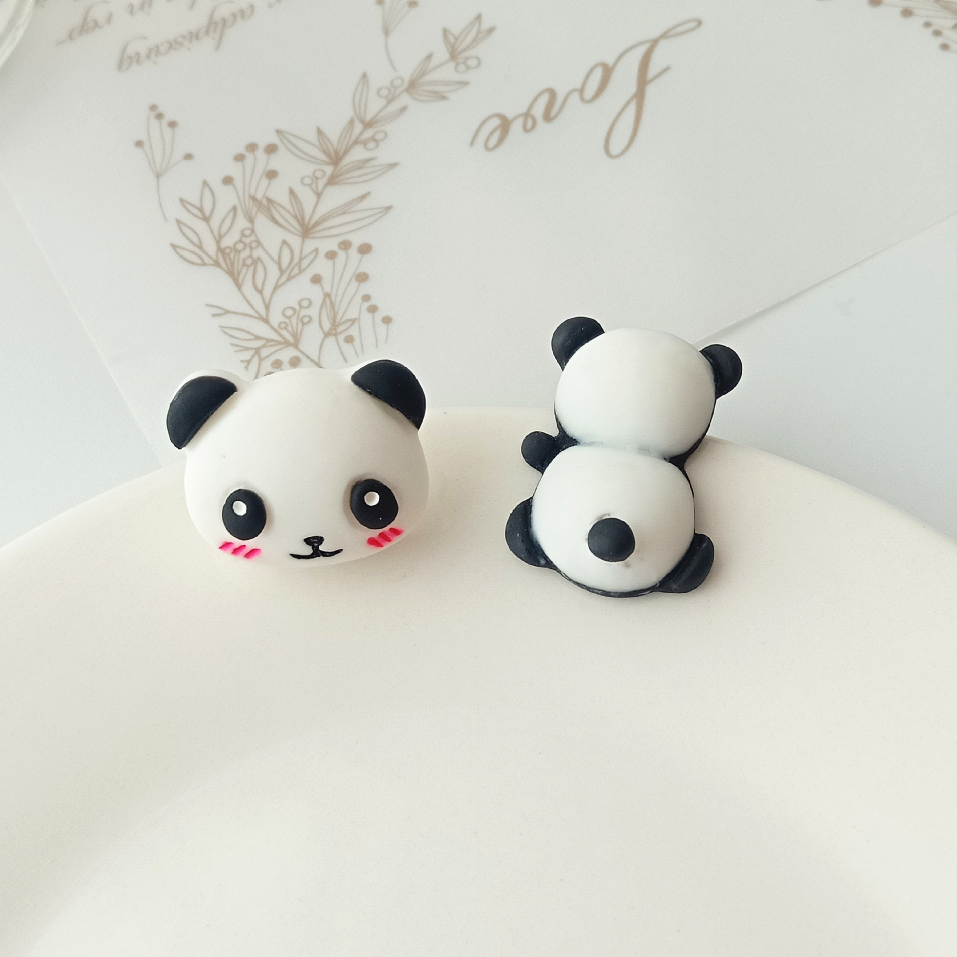 Cute Panda Synthetic Resin Ear Studs display picture 4