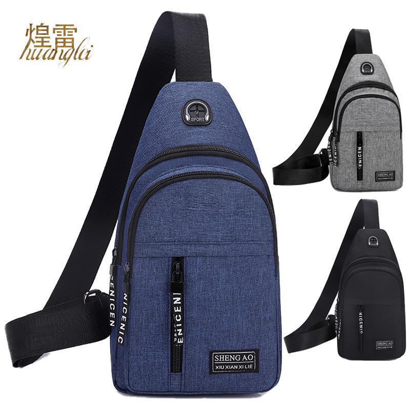 [Take sample package] Men's fashion business large capacity chest bag casual headphones crossbody bag shoulder bag wholesale