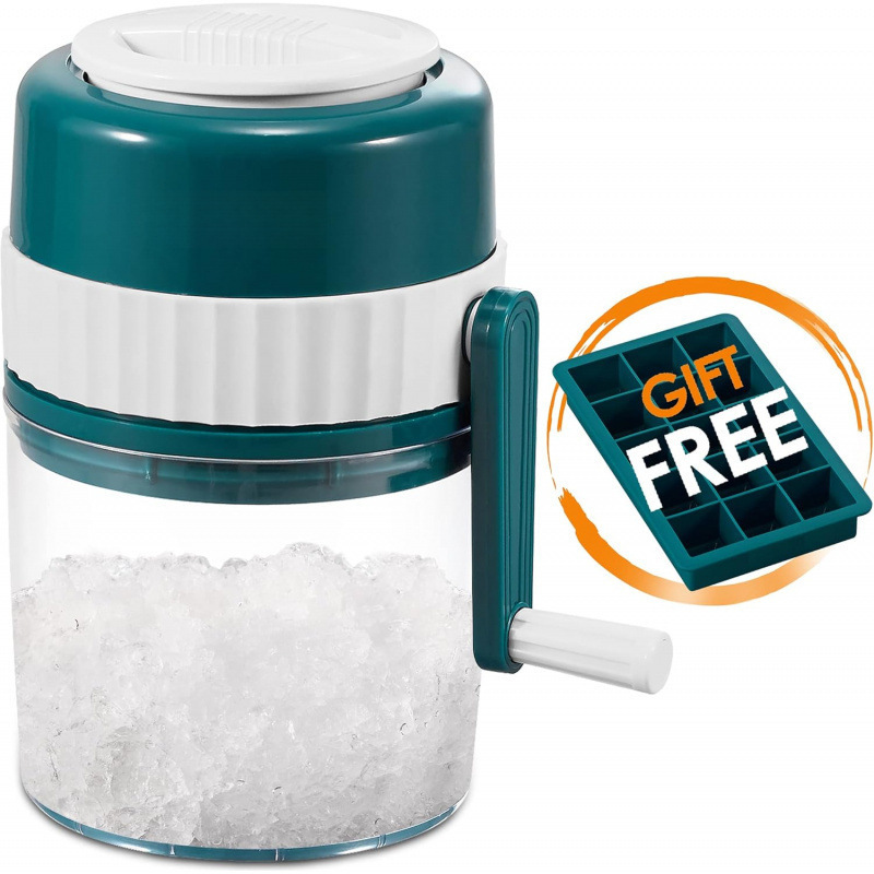13.5*18.5*21cm Manual Ice Cube Tray Portable Ice Crusher Snow Cone Maker Ice Shaver