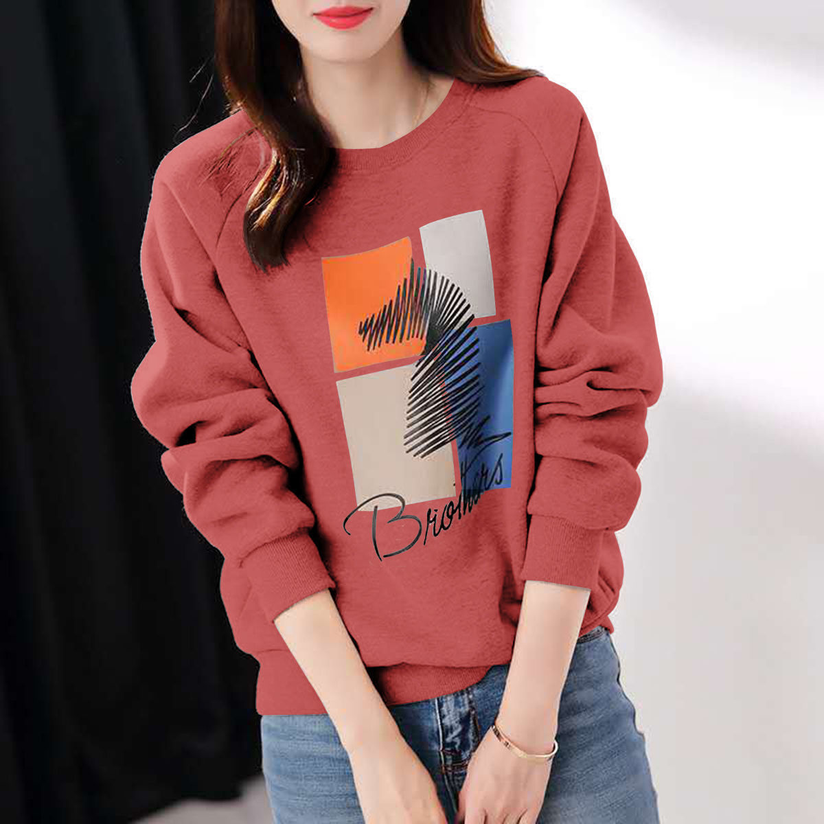 (2개) 봄 · 가을 새 여자 느슨한 한국식 올매치 패셔너블 슬리밍 풀오버 긴팔 얇은 코트 탑