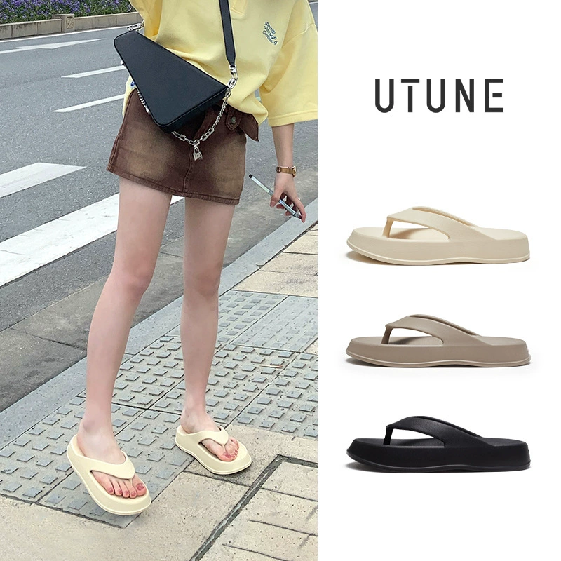 Женские шлепанцы премиум-класса на толстой подошве, увеличивающие рост, для летнего отдыха на природе, удобные тапочки с противоскользящим покрытием, пляжные сандалии для мужчин, из материала EVA.