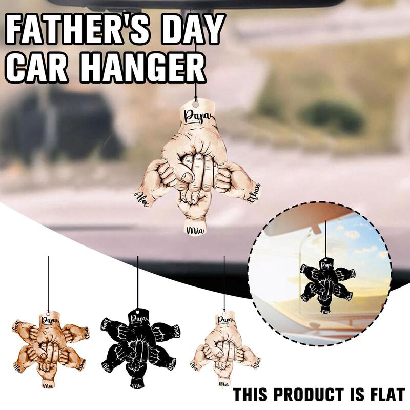 In stock acrylic flat Car Rearview mirror decoration pendant, best birthday gift pendant for father In stock acrylic flat Car Rearview mirror decoration pendant, best birthday gift pendant for father