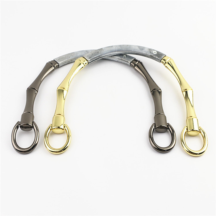 Mango metálico dorado para bolsos y maletas, accesorio resistente para DIY