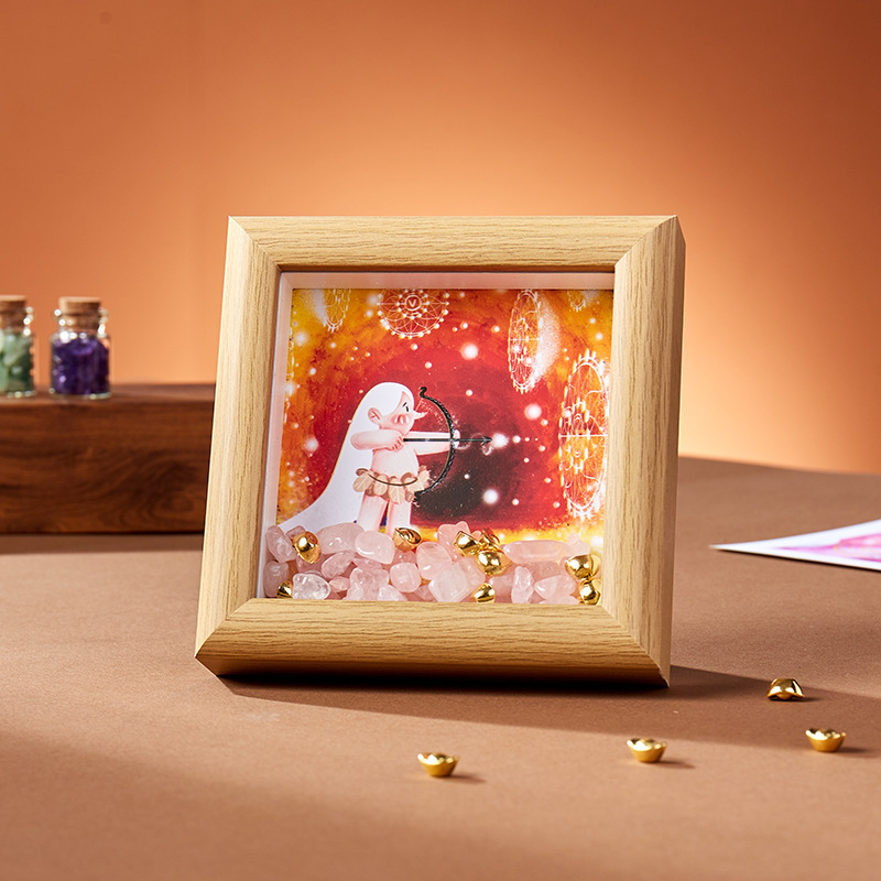 Twelve Zodiac Signs Star Array Illustration Photo Frame Creative Gift Crystal Gravel Decoration Guardian Souvenir Gift for Best Friend