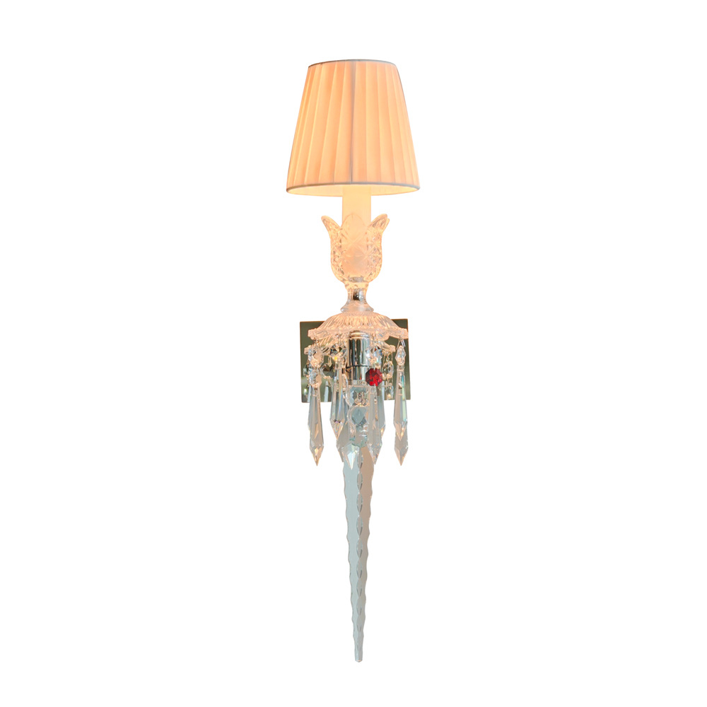 Luz de lujo de cristal francés lámpara de pared de fondo de la sala de estar moderna y simple dormitorio cabezal de cama pasillo lámpara retro