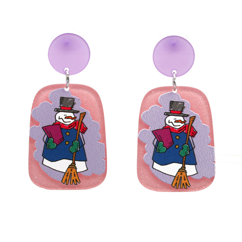 Navidad joyería europea y americana Santa Claus campana pendientes mujer ins estilo moda pendientes de vacaciones