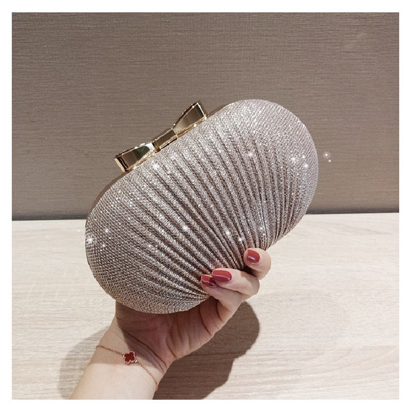 European and American Export Dinner Bag Pleated Butterfly Goose Egg Sequin Clutch Bag Banquet Dress Party Women's Small Bag Shining European and American Export Dinner Bag Pleated Butterfly Goose Egg Sequin Clutch Bag Banquet Dress Party Women's Small Bag Shining