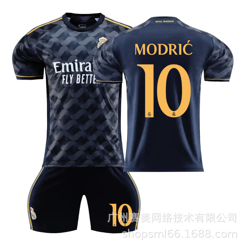 2324 Real Madrid fuera de zafiro azul Jersey N ° 10 Modrich 7 Winnie Croc 5 Bellingham fútbol uniforme traje