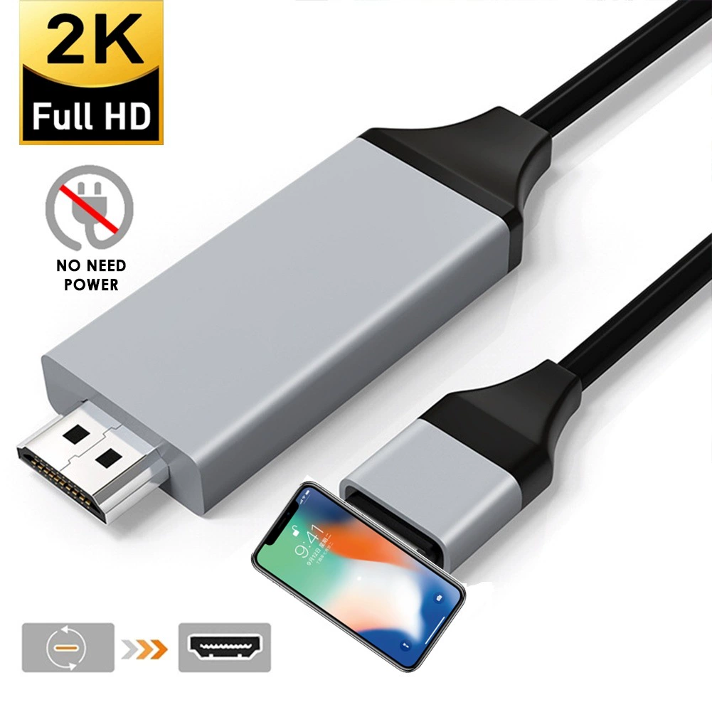 Подходит для iPhone Apple: кабель высокого разрешения Lightning to HDMI, мобильный экран прямого подключения кабель видео
