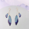 Long crystal earings, fresh earrings, gradient