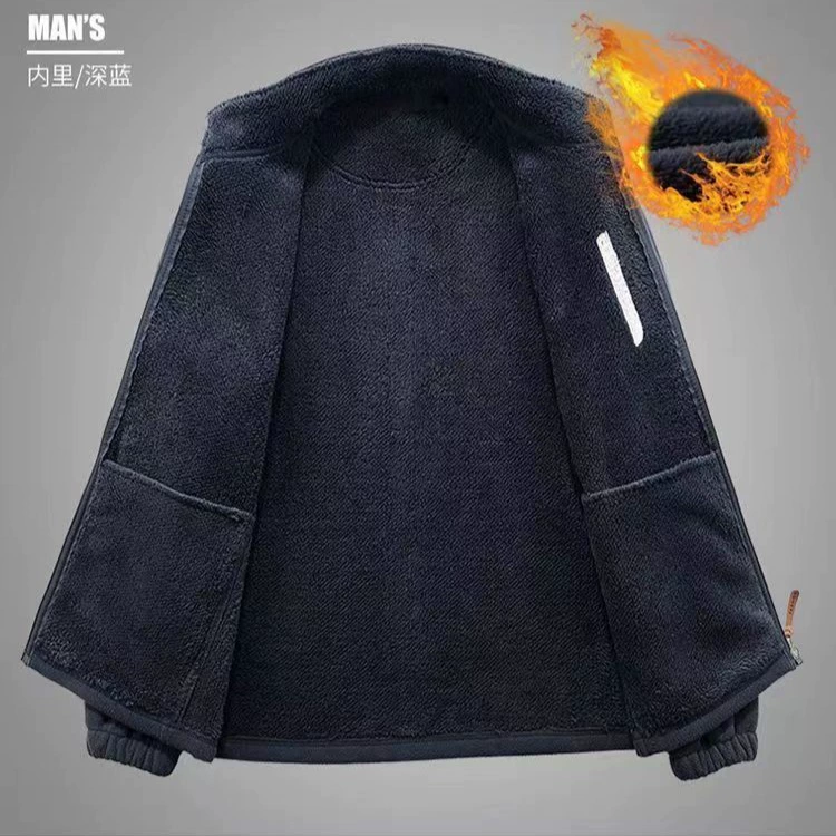 Новая мужская флисовая куртка-свитшот 2025 года для пап среднего и старшего возраста, флисовая куртка Arctic