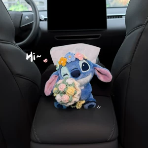 Car Tissue Box, Car Armrest Box Tissue Bag, Genuine Stitch Car Tissue Bag, High-End Style for Women