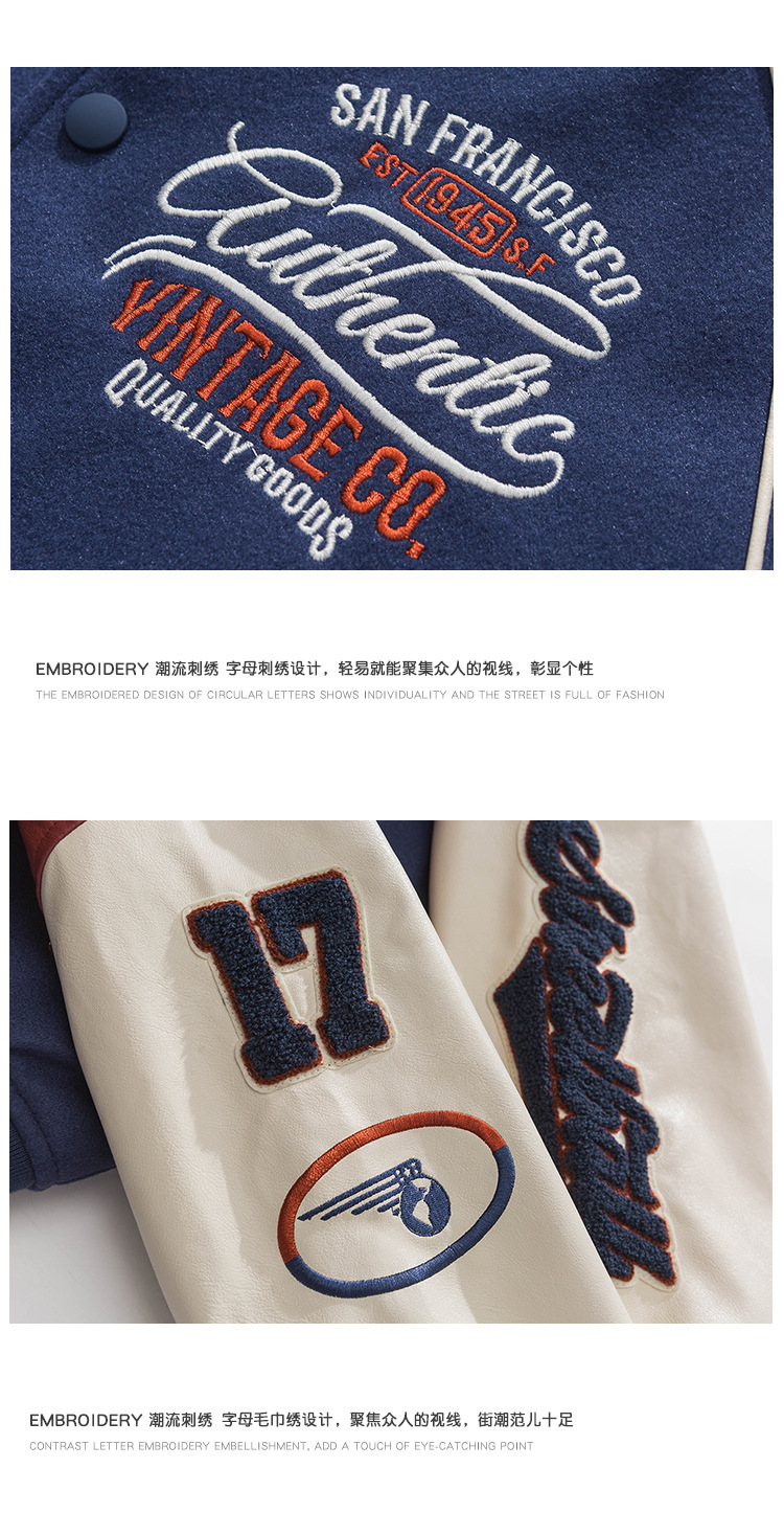 American trendy baseball suit spring and autumn, bf style embroidered jacket for men in street loose_voghion.com